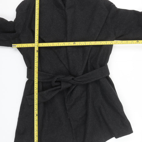 Isabella Oliver Women's Black Wool Belted Maternity Coat Size M