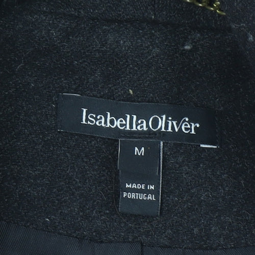 Isabella Oliver Women's Black Wool Belted Maternity Coat Size M