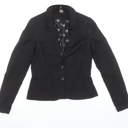 Divided by H&M Women's Black Two-Button Blazer Size 8 Classic Fit