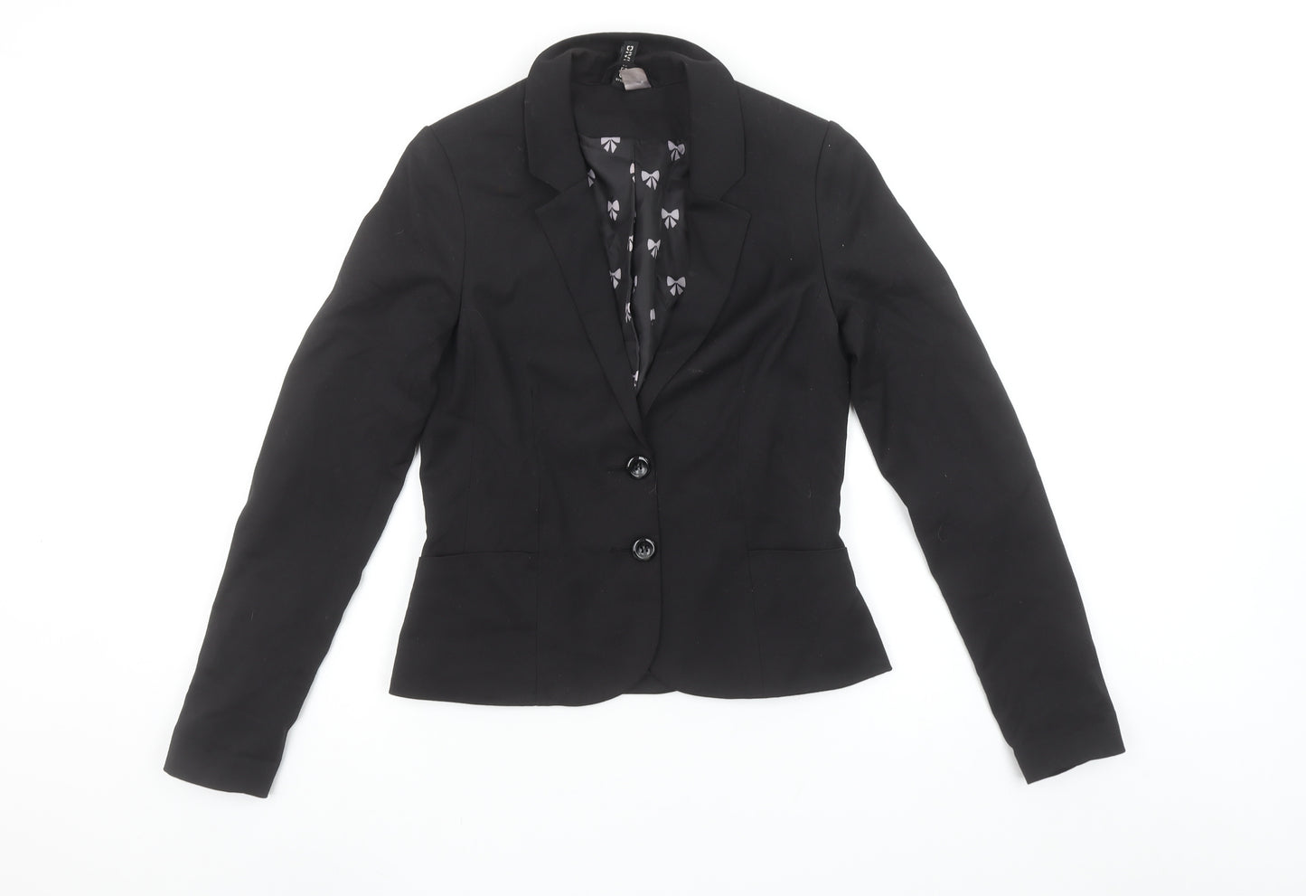 Divided by H&M Women's Black Two-Button Blazer Size 8 Classic Fit