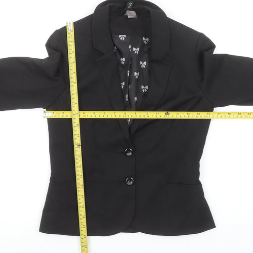 Divided by H&M Women's Black Two-Button Blazer Size 8 Classic Fit