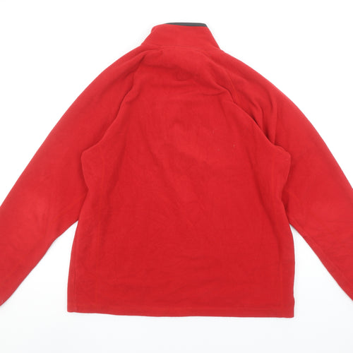 Marks and Spencer Men's Red Fleece 1/4 Zip Pullover Sweatshirt M