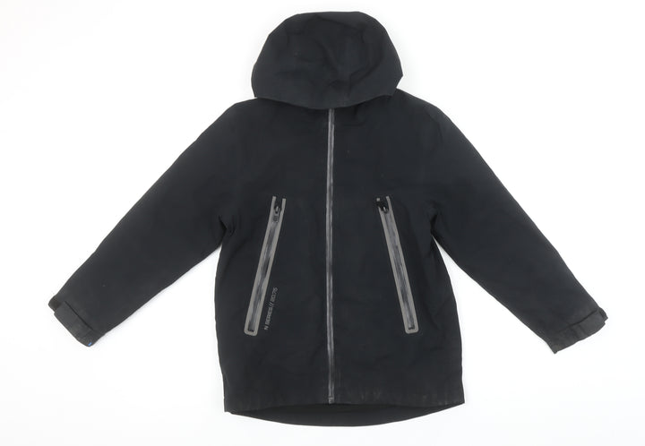 Next Boys Black Waterproof Hooded Rain Coat Jacket 8 Years