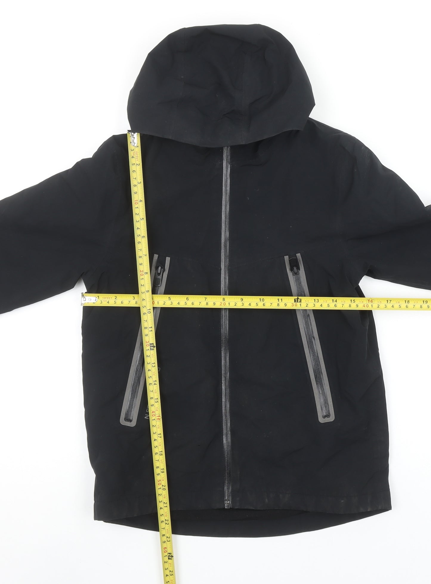 Next Boys Black Waterproof Hooded Rain Coat Jacket 8 Years