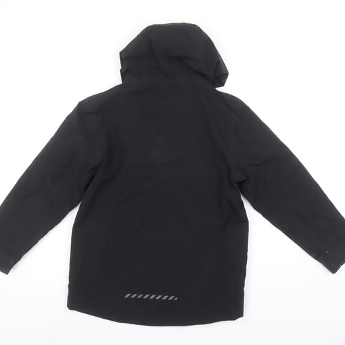 Next Boys Black Waterproof Hooded Rain Coat Jacket 8 Years