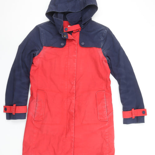 Boden Women's Multicoloured Hooded Mid-Length Rain Coat Size 10