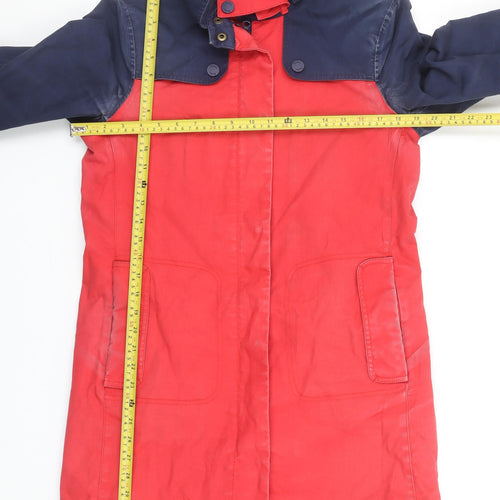 Boden Women's Multicoloured Hooded Mid-Length Rain Coat Size 10