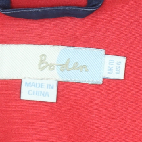 Boden Women's Multicoloured Hooded Mid-Length Rain Coat Size 10