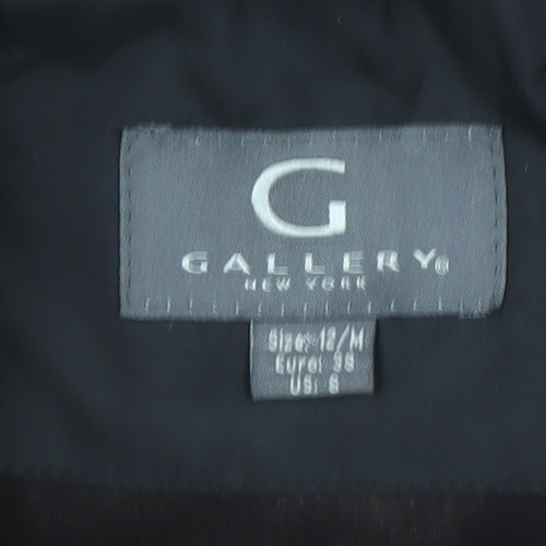 Gallery Women’s Black Faux Fur Trim Hooded Long Coat Size 12