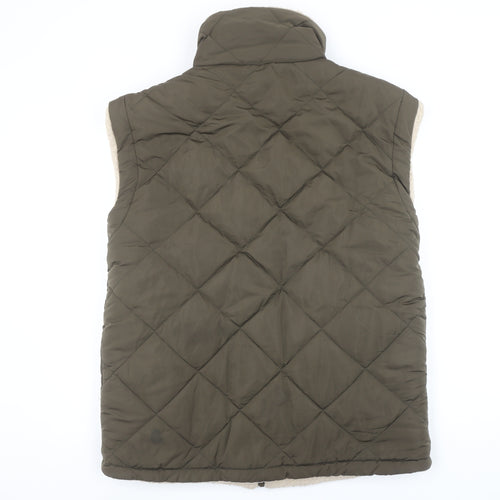 George Womens Green Quilted Fleece Lined Sleeveless Waistcoat Size 12-14