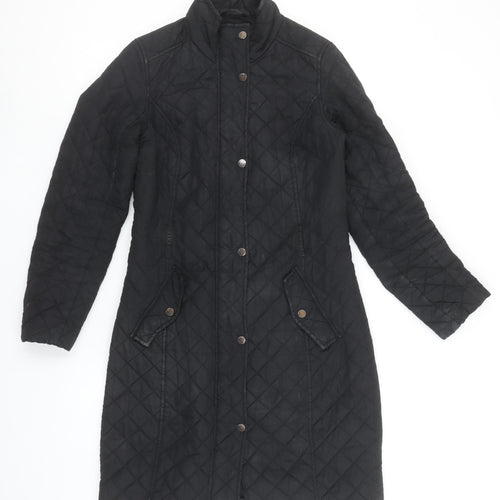 Maine New England Women's Black Quilted Long Coat Size 8
