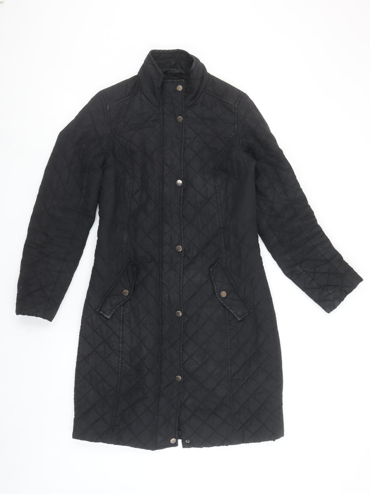 Maine New England Women's Black Quilted Long Coat Size 8