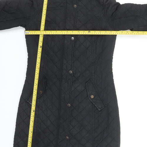 Maine New England Women's Black Quilted Long Coat Size 8