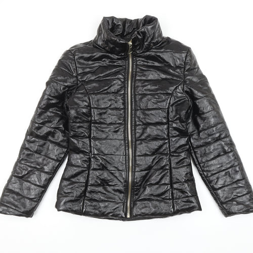 Cameo Rose Womens Black Puffer Jacket S Quilted Lightweight Zip Coat