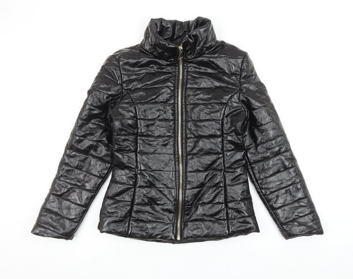 Cameo Rose Womens Black Puffer Jacket S Quilted Lightweight Zip Coat