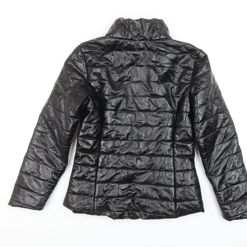 Cameo Rose Womens Black Puffer Jacket S Quilted Lightweight Zip Coat