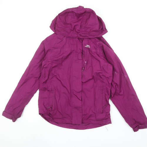 Trespass Womens Purple Waterproof Rain Coat XXS Hooded Jacket