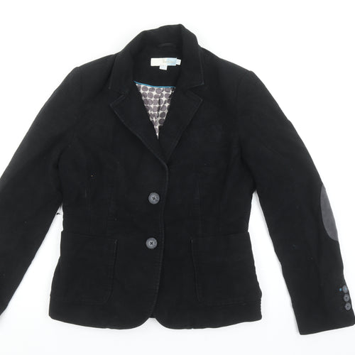 Boden Women's Black Cotton Two-Button Blazer UK 10 Classic Fit