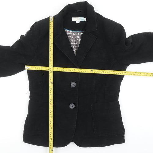 Boden Women's Black Cotton Two-Button Blazer UK 10 Classic Fit