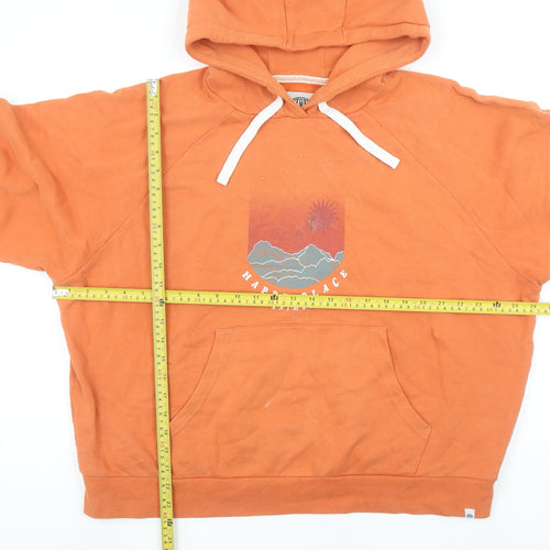 Animal Womens Orange Organic Cotton Pullover Hoodie UK 12