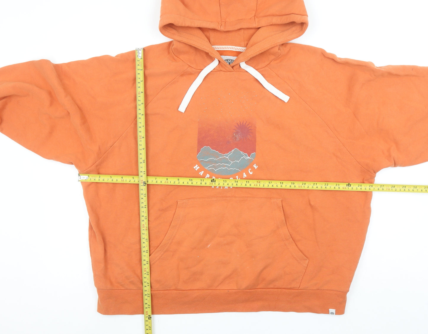 Animal Womens Orange Organic Cotton Pullover Hoodie UK 12