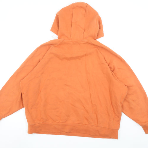 Animal Womens Orange Organic Cotton Pullover Hoodie UK 12