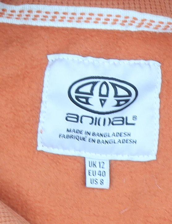 Animal Womens Orange Organic Cotton Pullover Hoodie UK 12