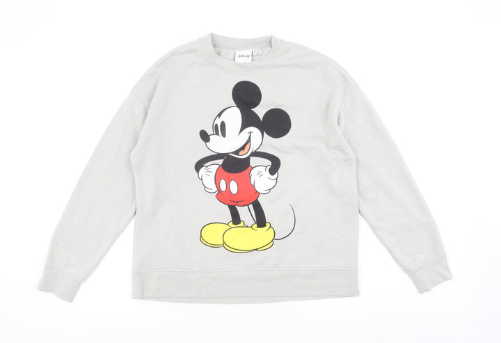 Disney Women’s Grey Mickey Mouse Crew Neck Sweatshirt Size S