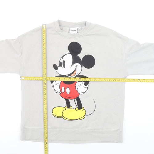 Disney Women’s Grey Mickey Mouse Crew Neck Sweatshirt Size S