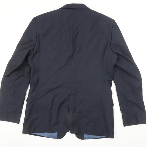 Next Men's Navy Blue 42L Regular Fit Wool Blend Blazer