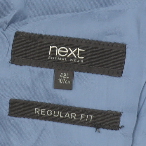 Next Men's Navy Blue 42L Regular Fit Wool Blend Blazer