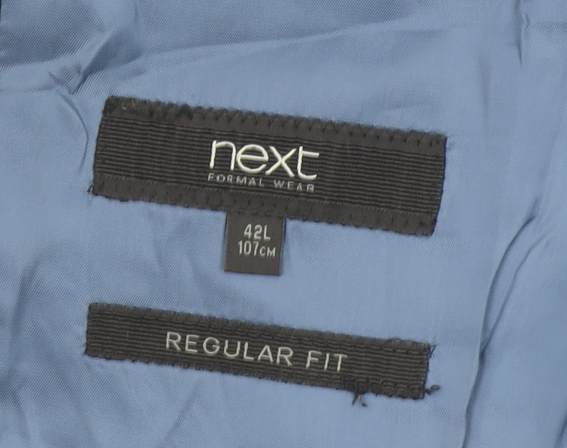 Next Men's Navy Blue 42L Regular Fit Wool Blend Blazer