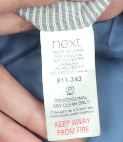 Next Men's Navy Blue 42L Regular Fit Wool Blend Blazer