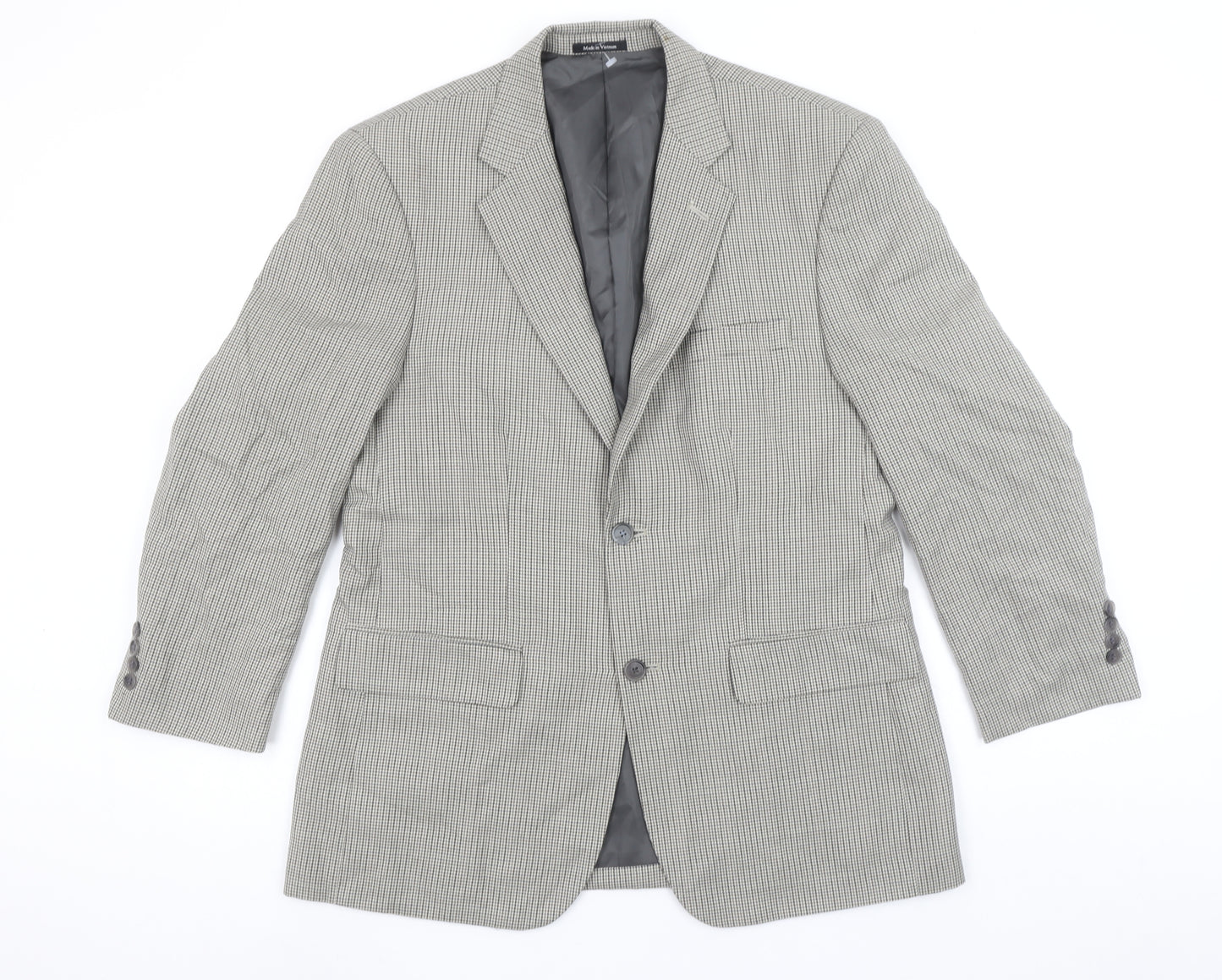 Joseph & Feiss Men's Grey Check Blazer 40 Short Classic Fit