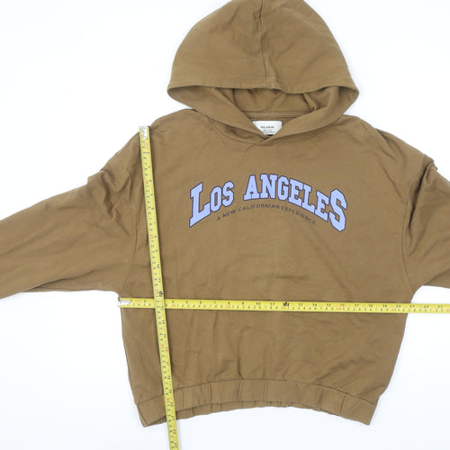 Pull & Bear Womens Brown Los Angeles Hoodie XL Cotton Blend Casual