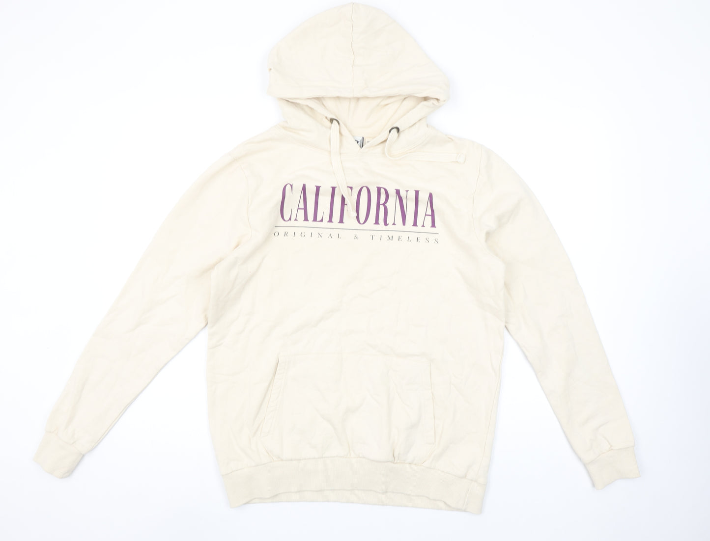 Varsity Team Players Beige California Hoodie Womens Size 12 L 100% Cotton