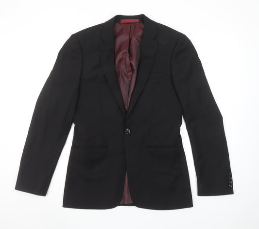 Topman Men's Black 36R Slim Fit Formal Blazer Jacket