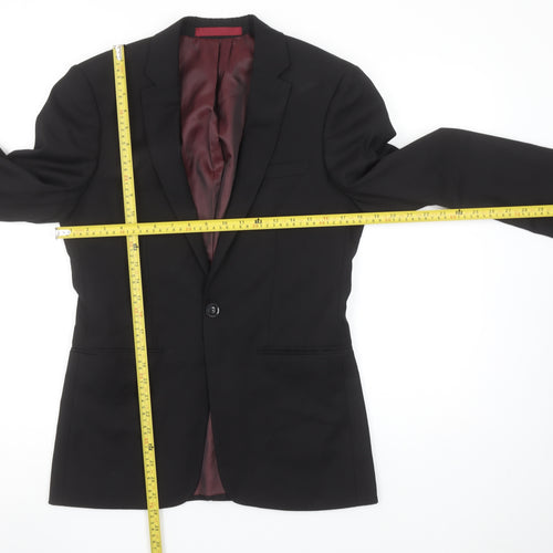 Topman Men's Black 36R Slim Fit Formal Blazer Jacket