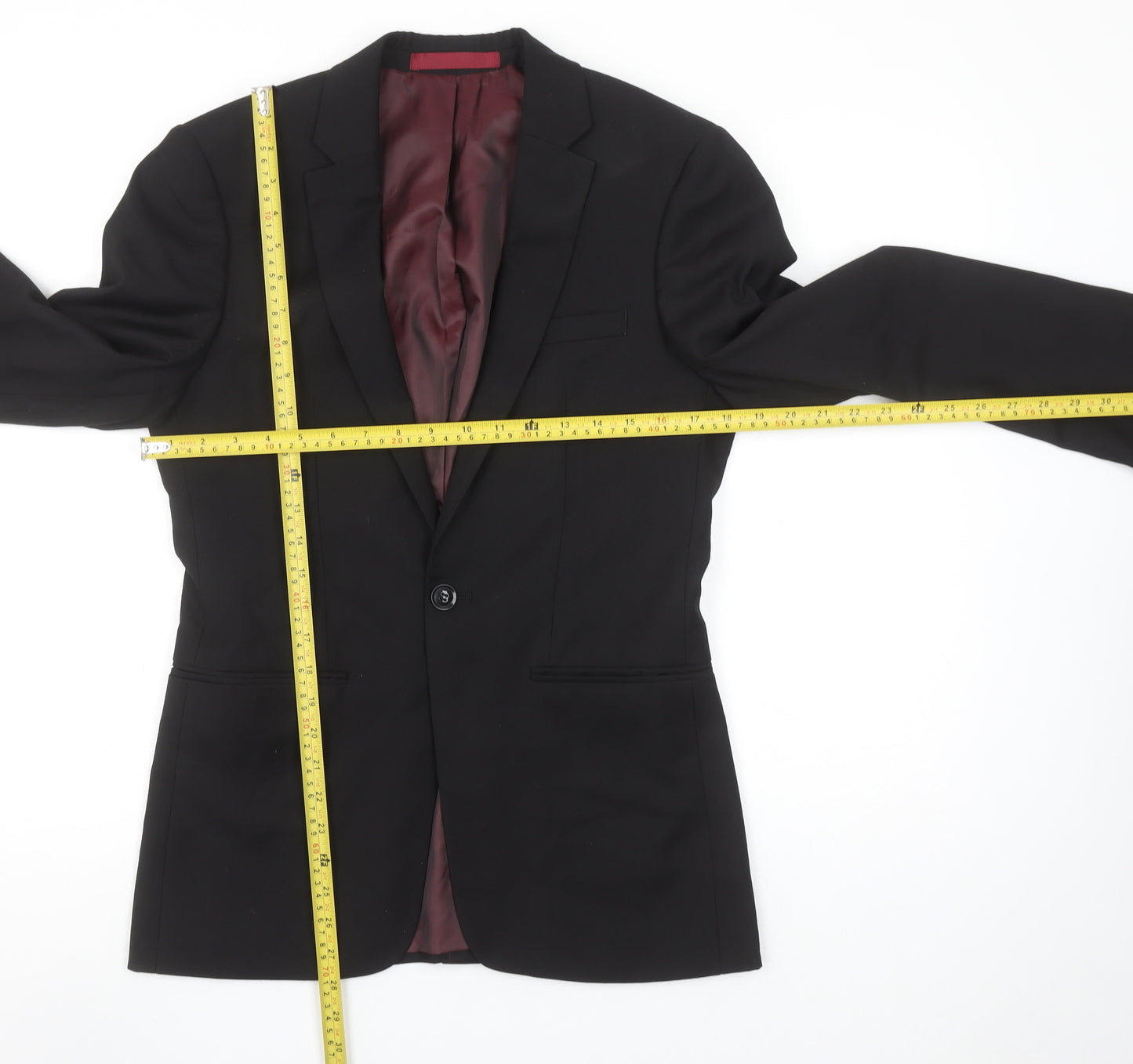 Topman Men's Black 36R Slim Fit Formal Blazer Jacket