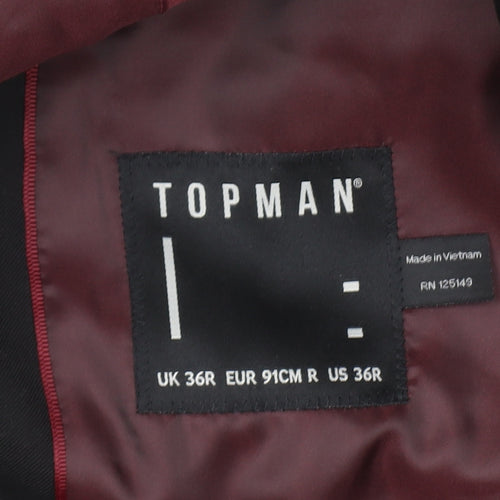 Topman Men's Black 36R Slim Fit Formal Blazer Jacket