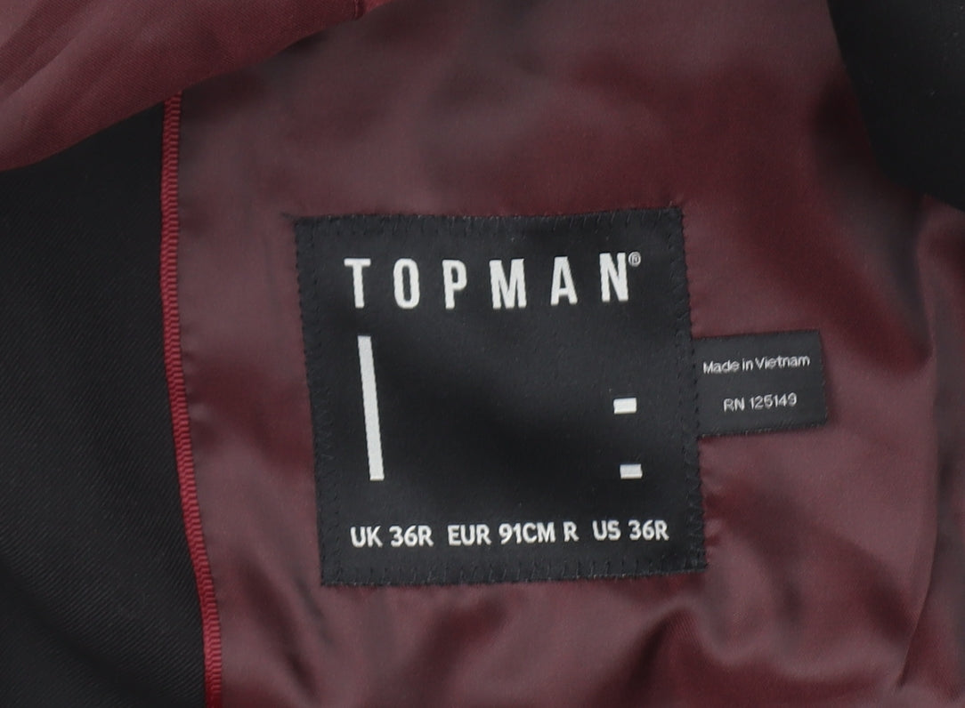 Topman Men's Black 36R Slim Fit Formal Blazer Jacket