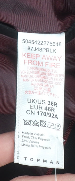 Topman Men's Black 36R Slim Fit Formal Blazer Jacket