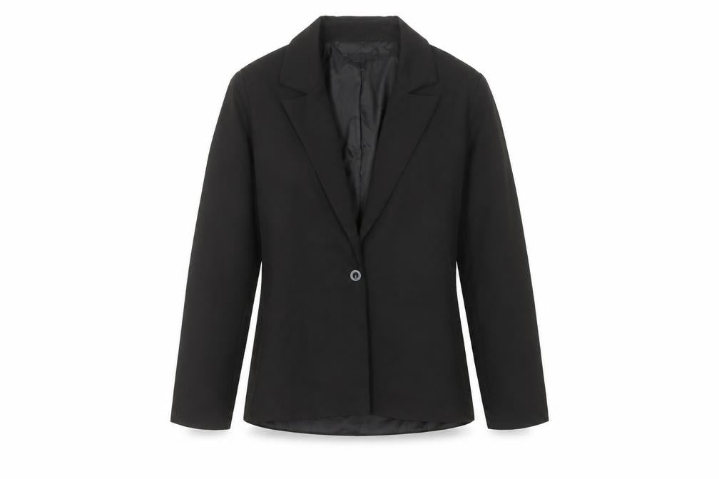 Front view of PRETTYLITTLETHING Women's Black UK 6 Classic Single-Breasted Blazer