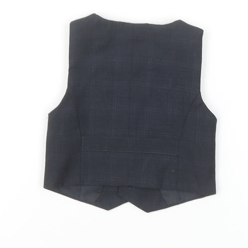 John Rocha Boys Black Checked Waistcoat 6-9 Months Formal Vest