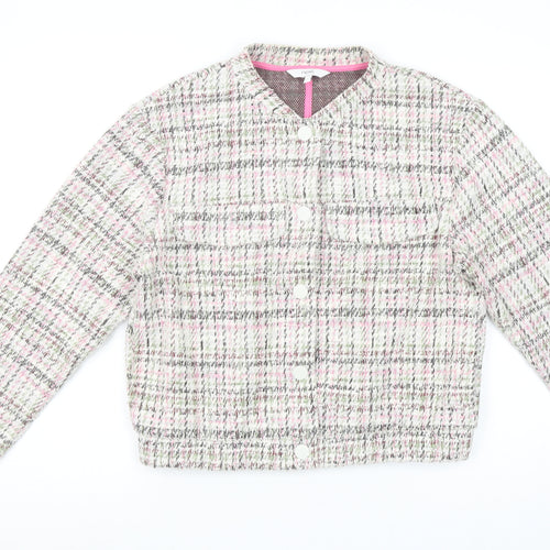 Next Women’s Multicoloured Tweed Button Up Jacket Size 14