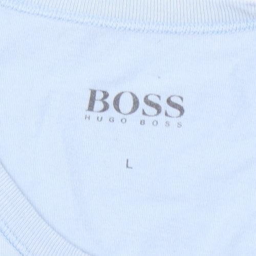 Hugo Boss Men’s Light Blue Crew Neck Cotton T-Shirt L