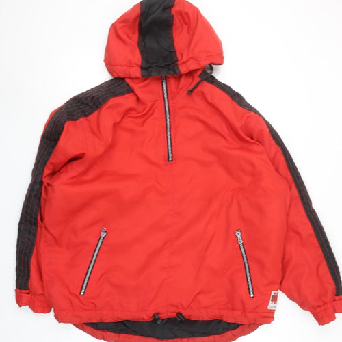 Turn Over To Dept 041 Mens Red Hooded Windbreaker Jacket S