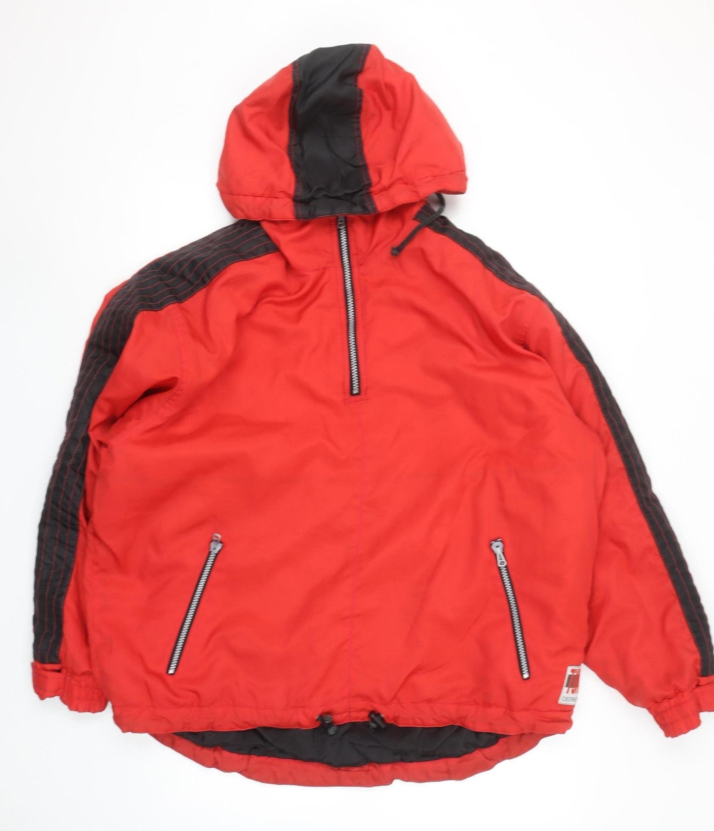 Turn Over To Dept 041 Mens Red Hooded Windbreaker Jacket S
