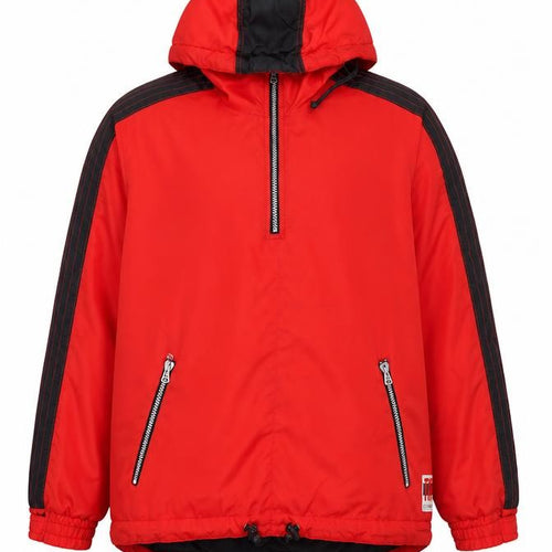 Turn Over To Dept 041 Mens Red Hooded Windbreaker Jacket S