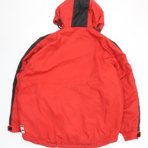 Turn Over To Dept 041 Mens Red Hooded Windbreaker Jacket S